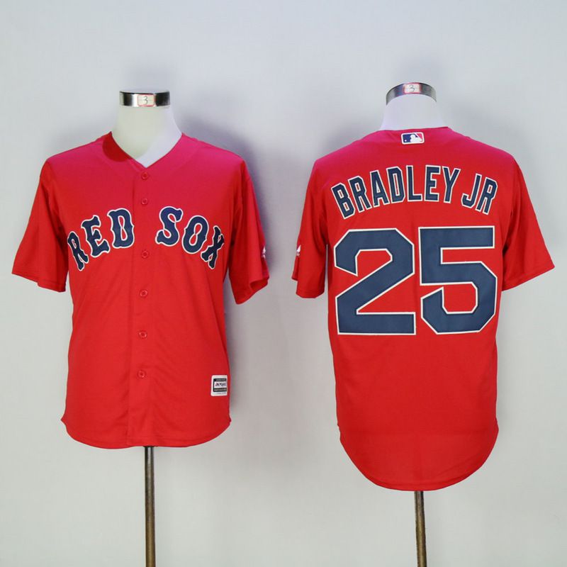 Men Boston Red Sox 25 Bradley jr Red MLB Jerseys